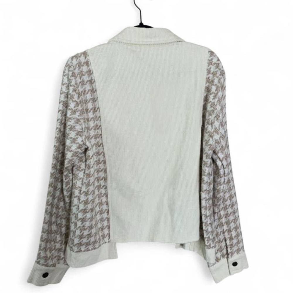 Mystree NWT Patchwork Houndstooth Shacket - Size … - image 5